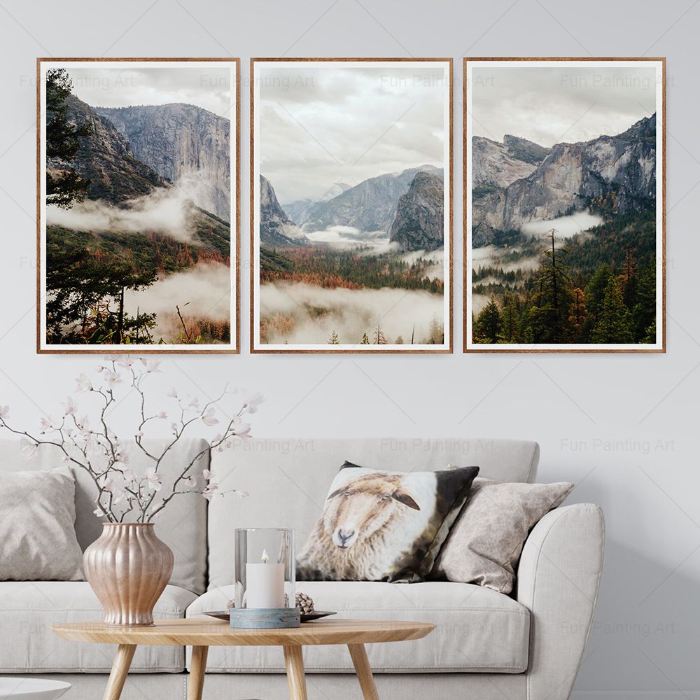 Photography Yosemite - National Park Prints Scandinavian Mountain Canvas