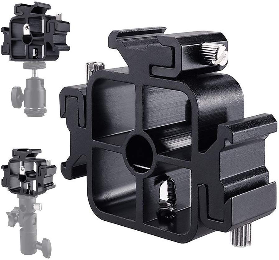 Hot Shoe Adapter - 3 Triple Cold Shoe Mount Flash
