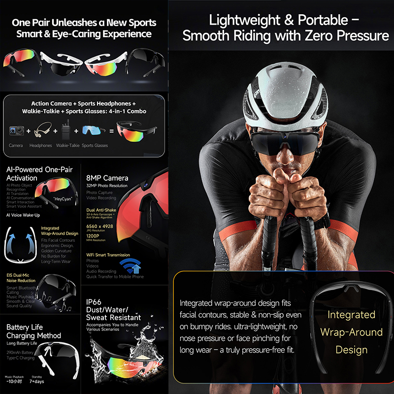 New Cool Cycling Smart Glasses - Photography Japanese 评论和价格