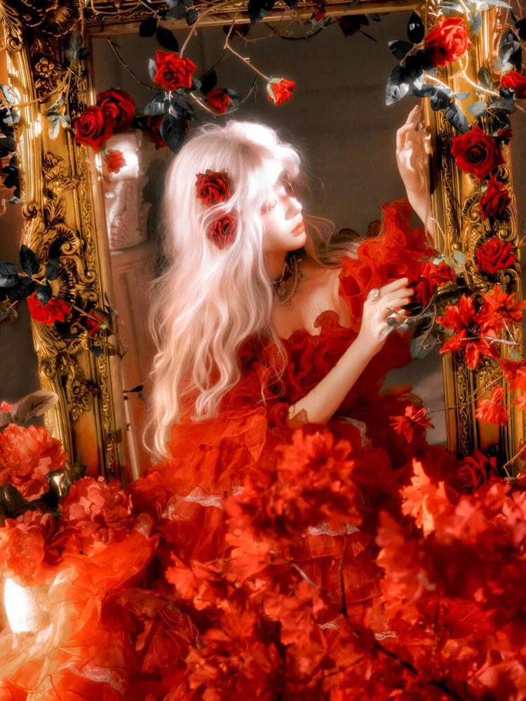 Retro Baroque Style Red Dress  - Photography Young 评论和价格