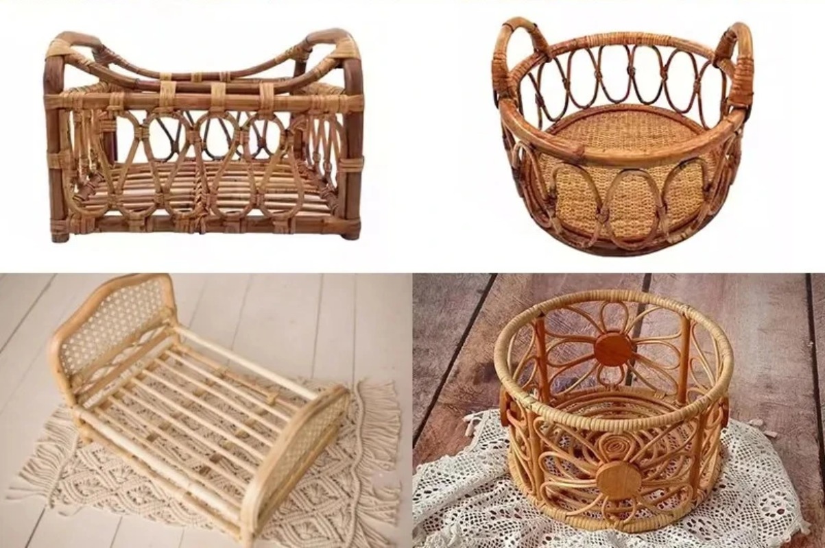 Vintage Handmade Rattan Chair, - Photography Newborn 评论和价格