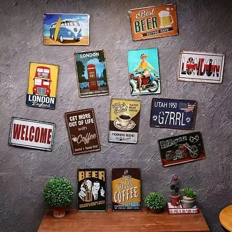 Metal Sign Retro Decor Coffee  - Photography Coffee 评论和价格