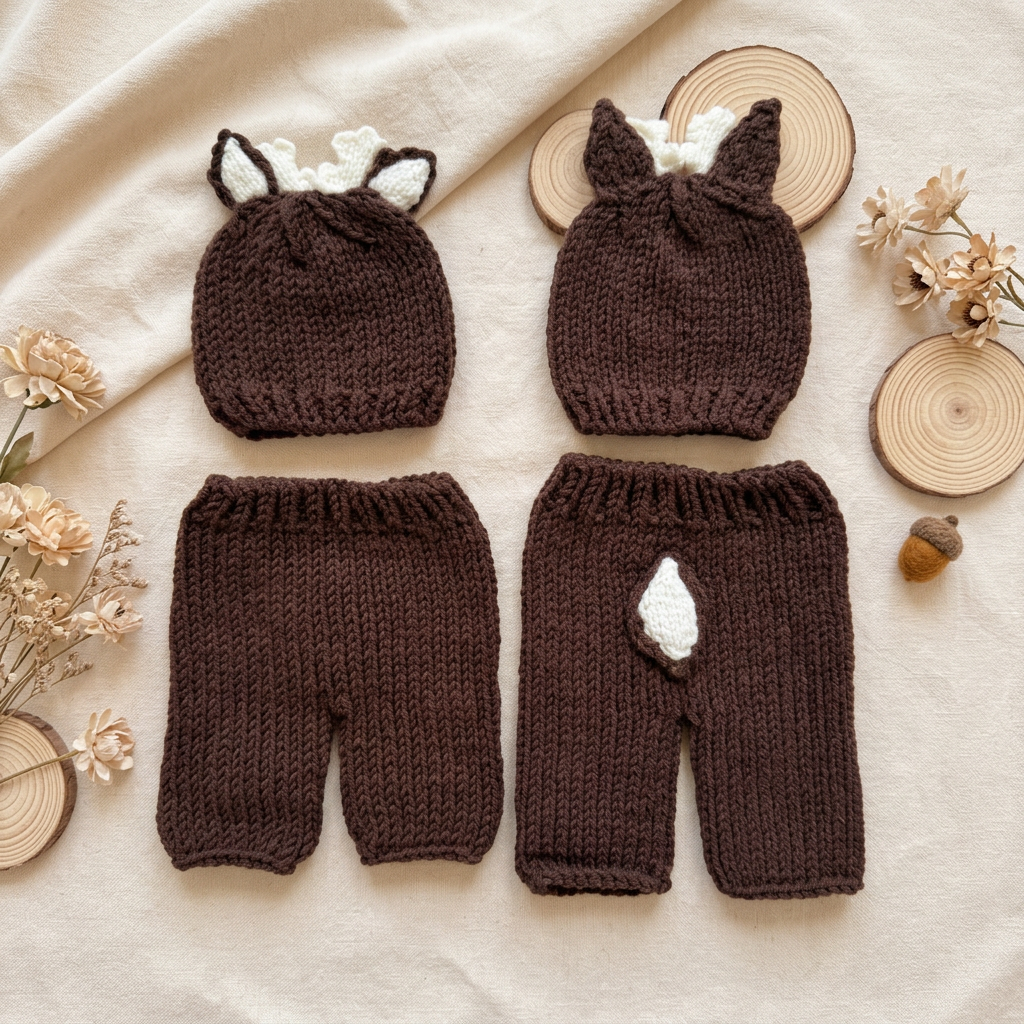 2Pcs Newborn Fawn Outfit Photo - Photography Coffee 评论和价格