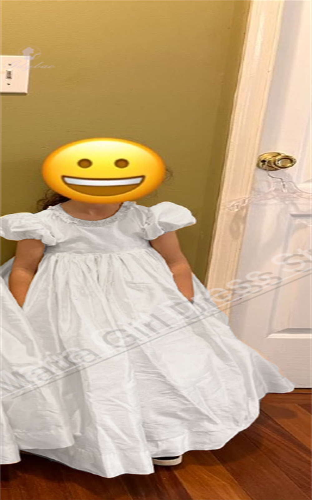 White Satin Elegant Girls Dres - Photography Contest 评论和价格