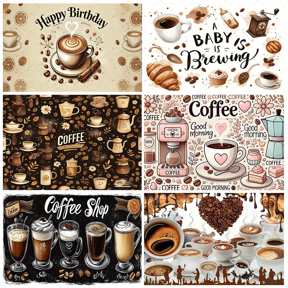 Coffee Theme Backdrop Supplies - Photography Coffee 评论和价格