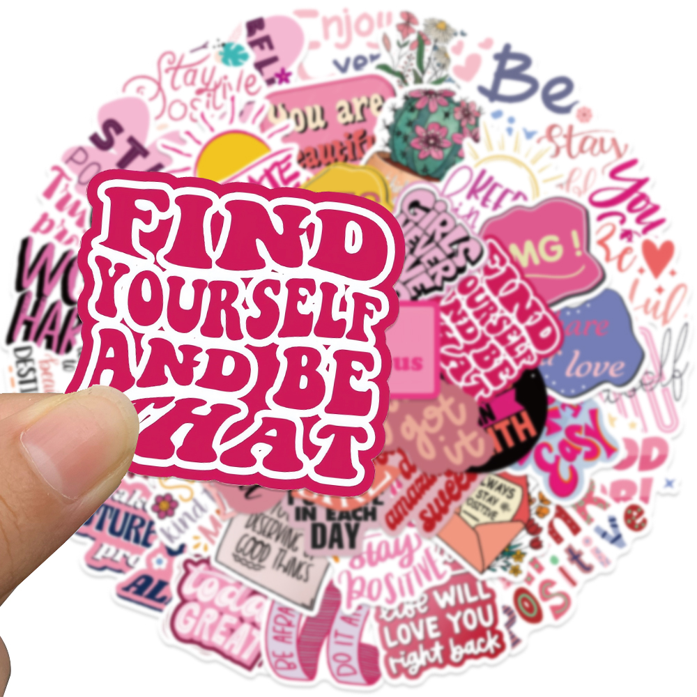 50pcs Pink Inspirational Phras - Photography Magazine 评论和价格